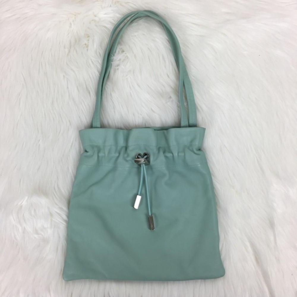 Salvatore Ferragamo Sm Leather Drawstring Handbag